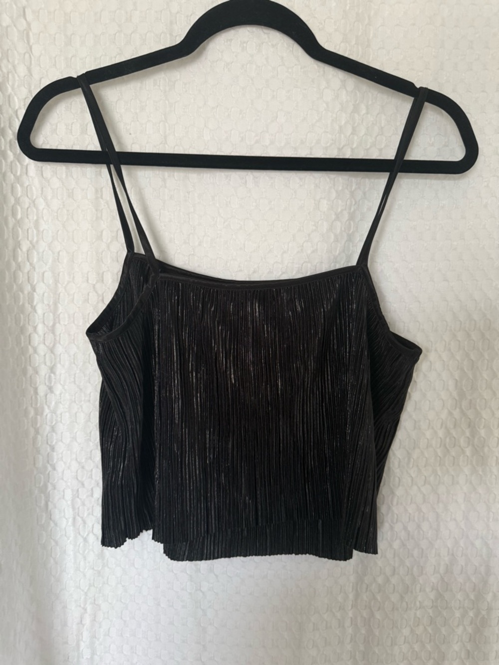 OAK + FORT Black Pleated Two Piece Set Shimmer Tank & Pants Size M - Picture 4 of 7